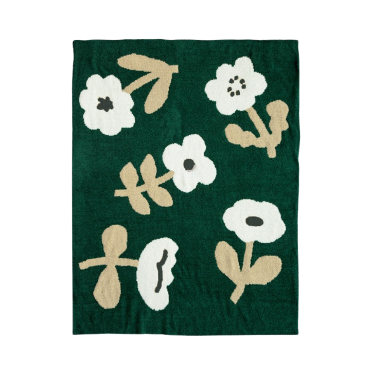 花柄ブランケット フェザーニット Irodori Flower イロドリフラワー ピンク / グリーン