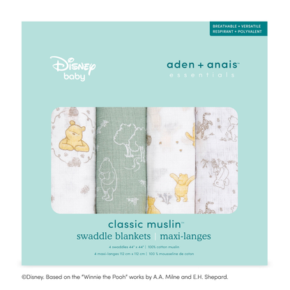 aden + anais essentials エイデンアンドアネイ エッセンシャルズ おくるみスワドル ディズニー くまのプーさん ウィニー+フレンズ パッケージ