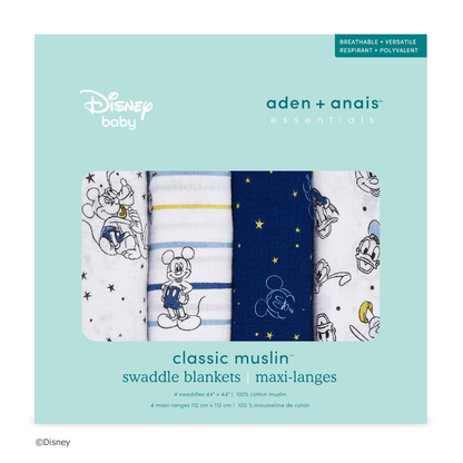 aden + anais essentials エイデンアンドアネイ エッセンシャルズ おくるみスワドル ディズニー  ミッキー スターゲイザー パッケージ