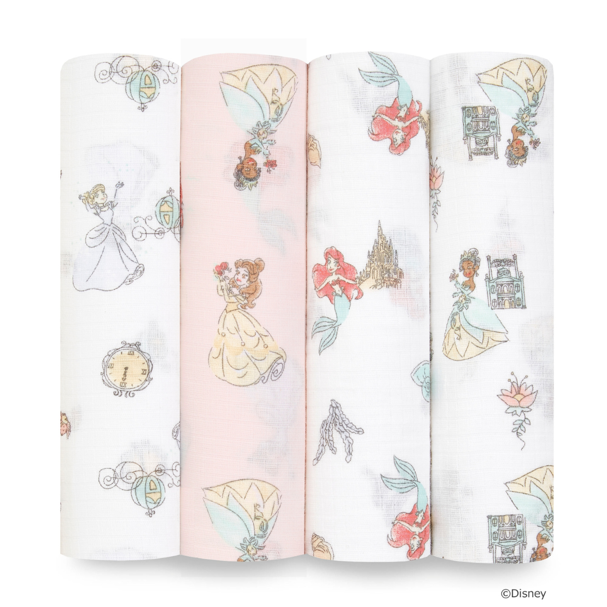 aden + anais essentials エイデンアンドアネイ エッセンシャルズ おくるみスワドル ディズニープリンセス 4枚セット