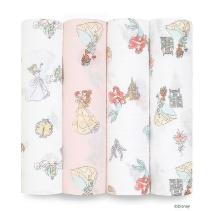 aden + anais essentials エイデンアンドアネイ エッセンシャルズ おくるみスワドル ディズニープリンセス 4枚セット