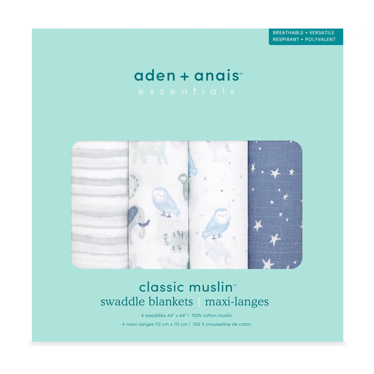aden + anais essentials エイデンアンドアネイ エッセンシャルズ おくるみスワドル タイムトゥドリーム パッケージ