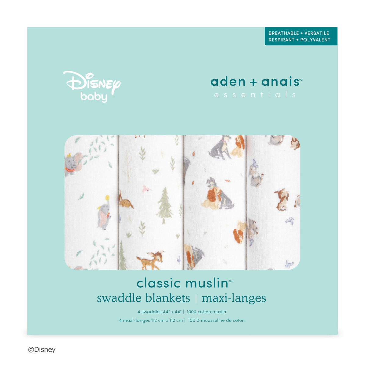 aden + anais essentials エイデンアンドアネイ エッセンシャルズ おくるみスワドル ディズニー+フレンズ パッケージ