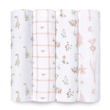aden + anais essentials エイデンアンドアネイ エッセンシャルズ おくるみスワドル カントリーフローラル 4柄