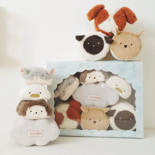 出産祝いにおすすめ ベビーギフト 洗濯できる布おもちゃ もちふわブロック