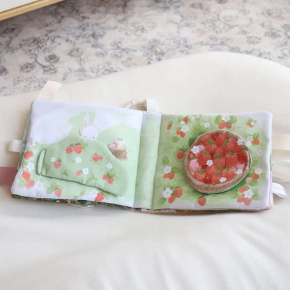 出産祝いにおすすめ ベビーギフト 洗濯できる布絵本 「うさぎたちのお茶会」