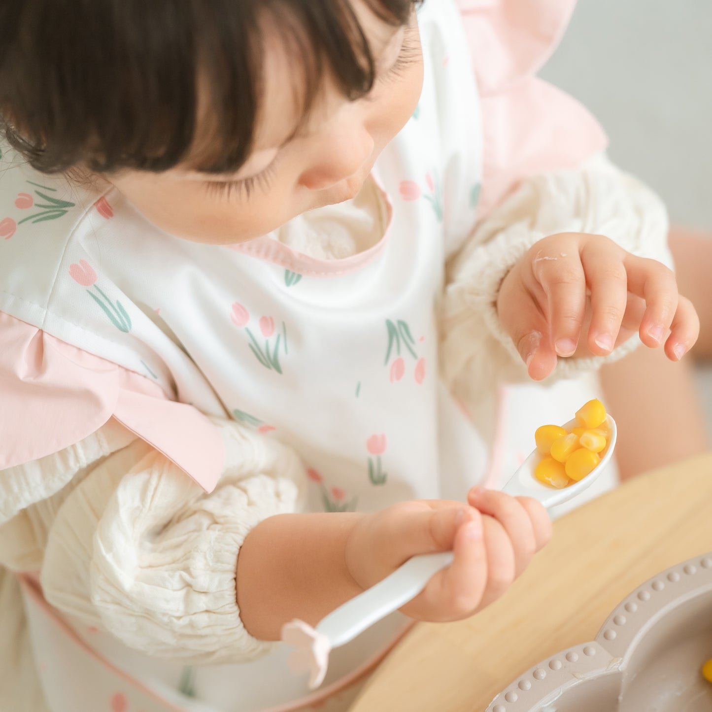 出産祝いにおすすめ 日本製 食器3点セット お椀・スプーン・フォーク 食洗機対応 lien de famille  リヤンドファミーユ