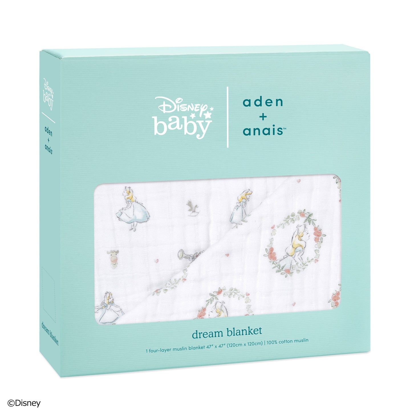 出産祝いギフト ディズニー ベビーギフト aden + anais エイデンアンドアネイ オーガニックコットン100% モスリン ダブルガーゼ ブランケット アリスインワンダーランド ディズニーベビーコレクション