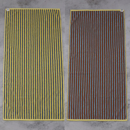 バスタオル ギフトセット シルク入り ストライプ柄 リバーシブル 2枚セット 新築祝い 結婚祝い 引越し祝い 内祝い