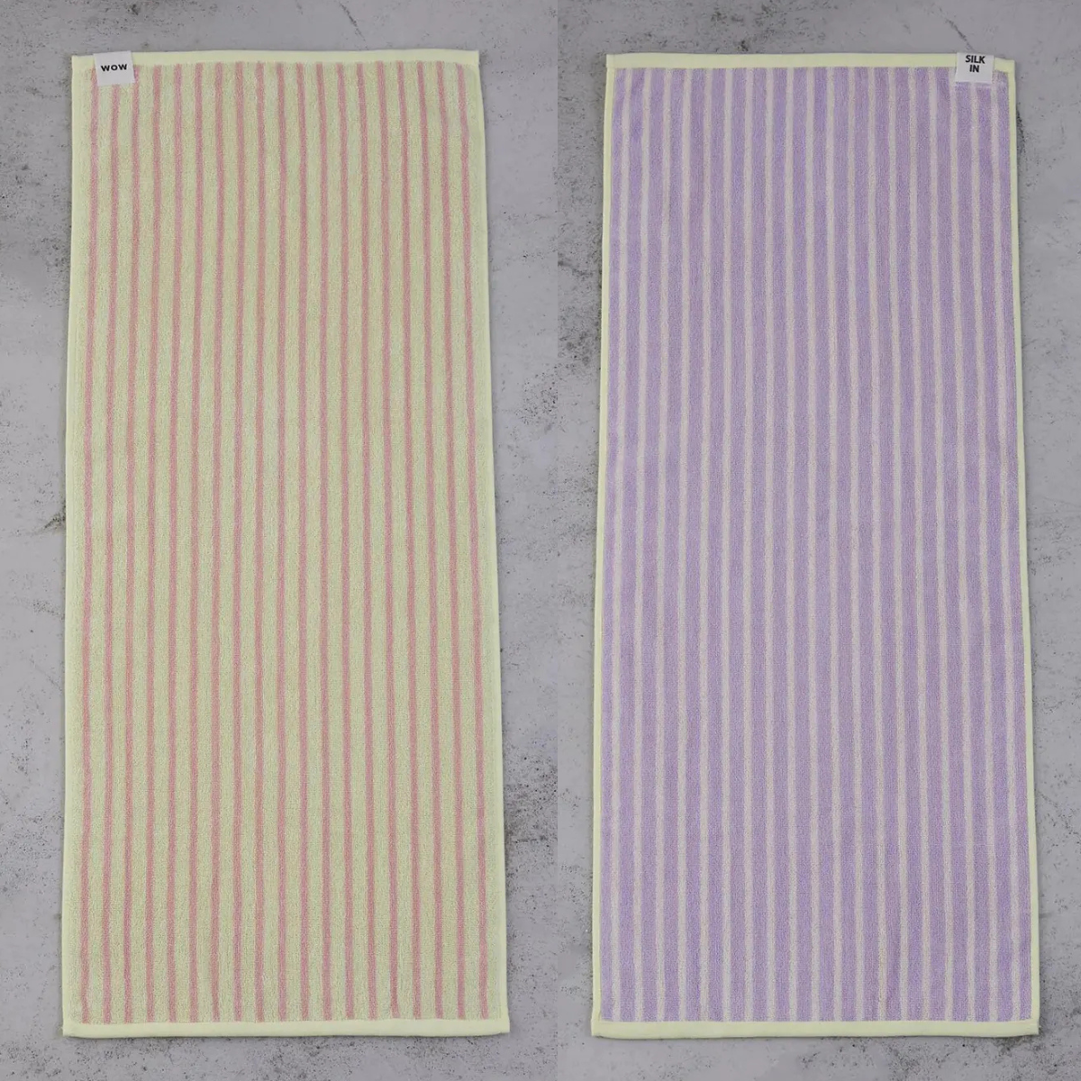 フェイスタオル ギフトセット シルク入り ストライプ柄 リバーシブル 2枚セット 新築祝い 結婚祝い 引越し祝い 内祝い