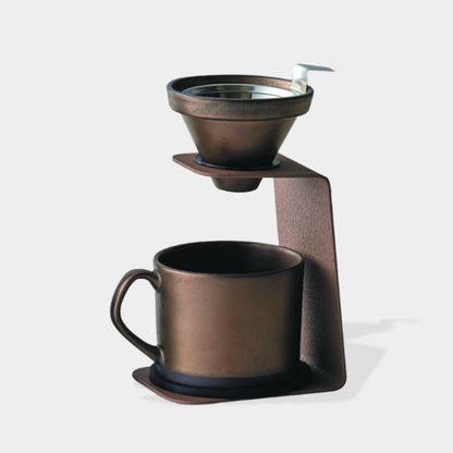 コーヒードリッパー 紙フィルター不要 美濃焼 一人用 ゴールド