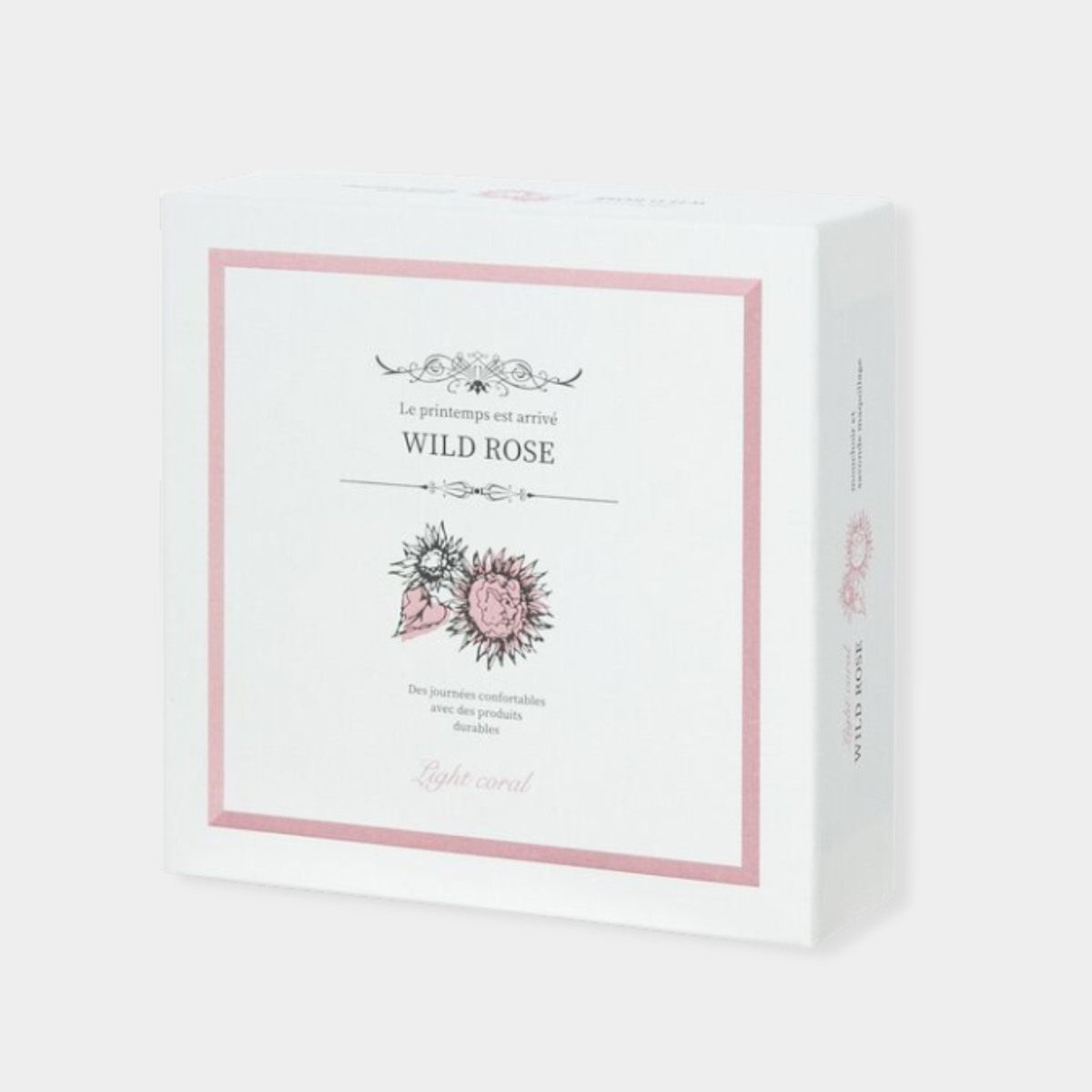 ハンカチと石鹸のギフトセット SAVON de Marseille ライトコーラル