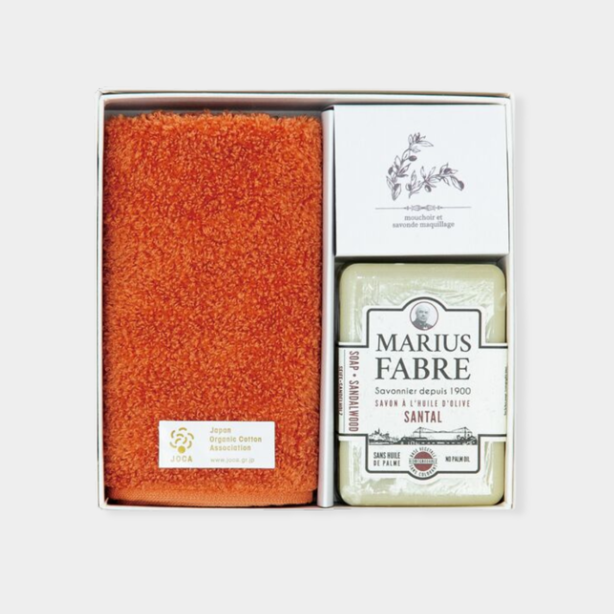 ハンカチと石鹸のギフトセット SAVON de Marseille テラコッタ