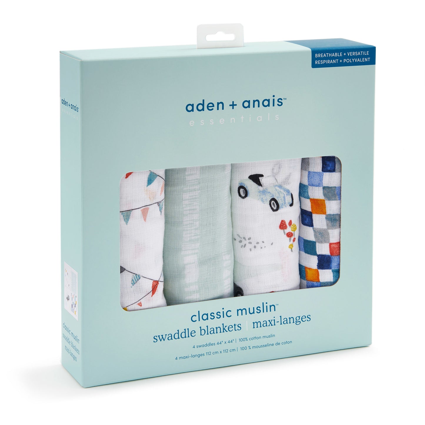 aden + anais essentials エイデンアンドアネイ エッセンシャルズ おくるみスワドル ヴィンテージカー パッケージ
