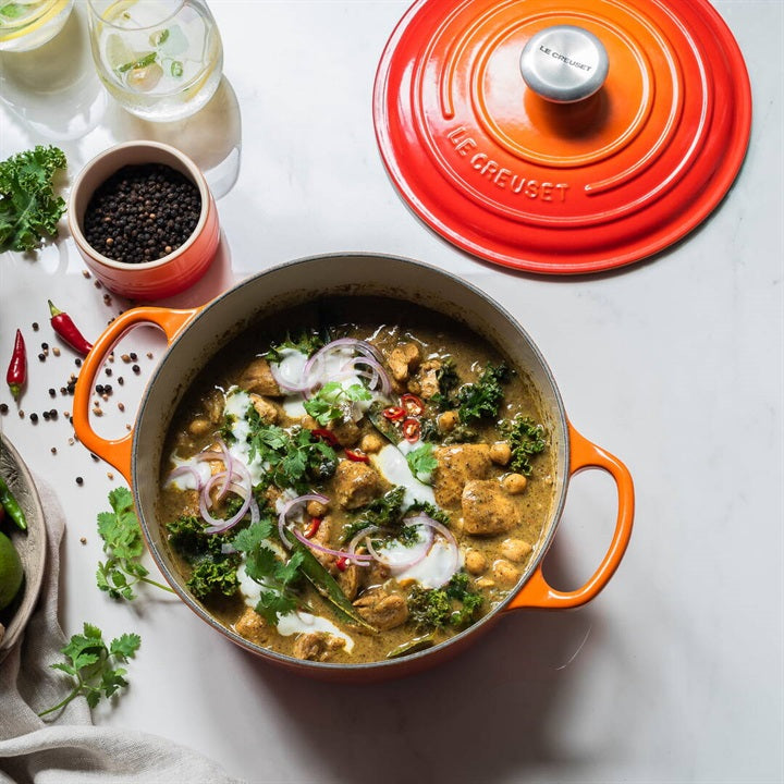 ル・クルーゼ LE CREUSET シグニチャー・ココット・ロンド 20cm チェリーレッド オレンジ 【お取り寄せ商品】