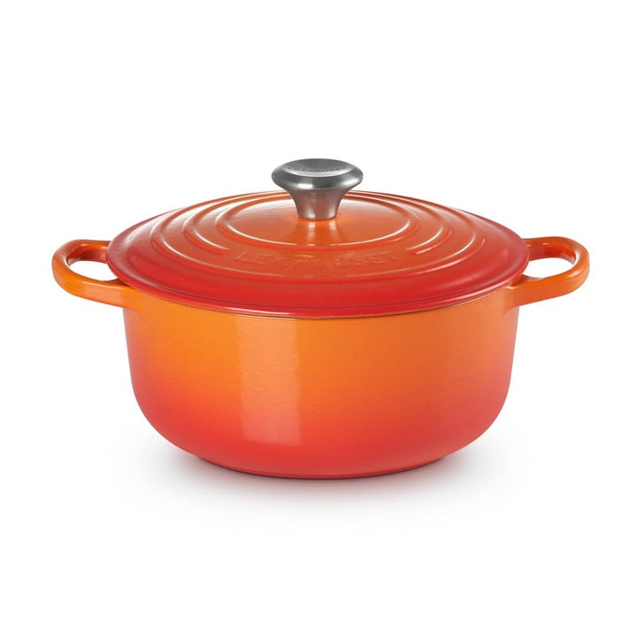ル・クルーゼ LE CREUSET シグニチャー・ココット・ロンド 20cm チェリーレッド オレンジ 【お取り寄せ商品】