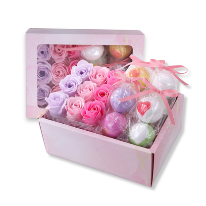 入浴剤ギフト フラワーソープ & バスボム 9個セット Relysia®