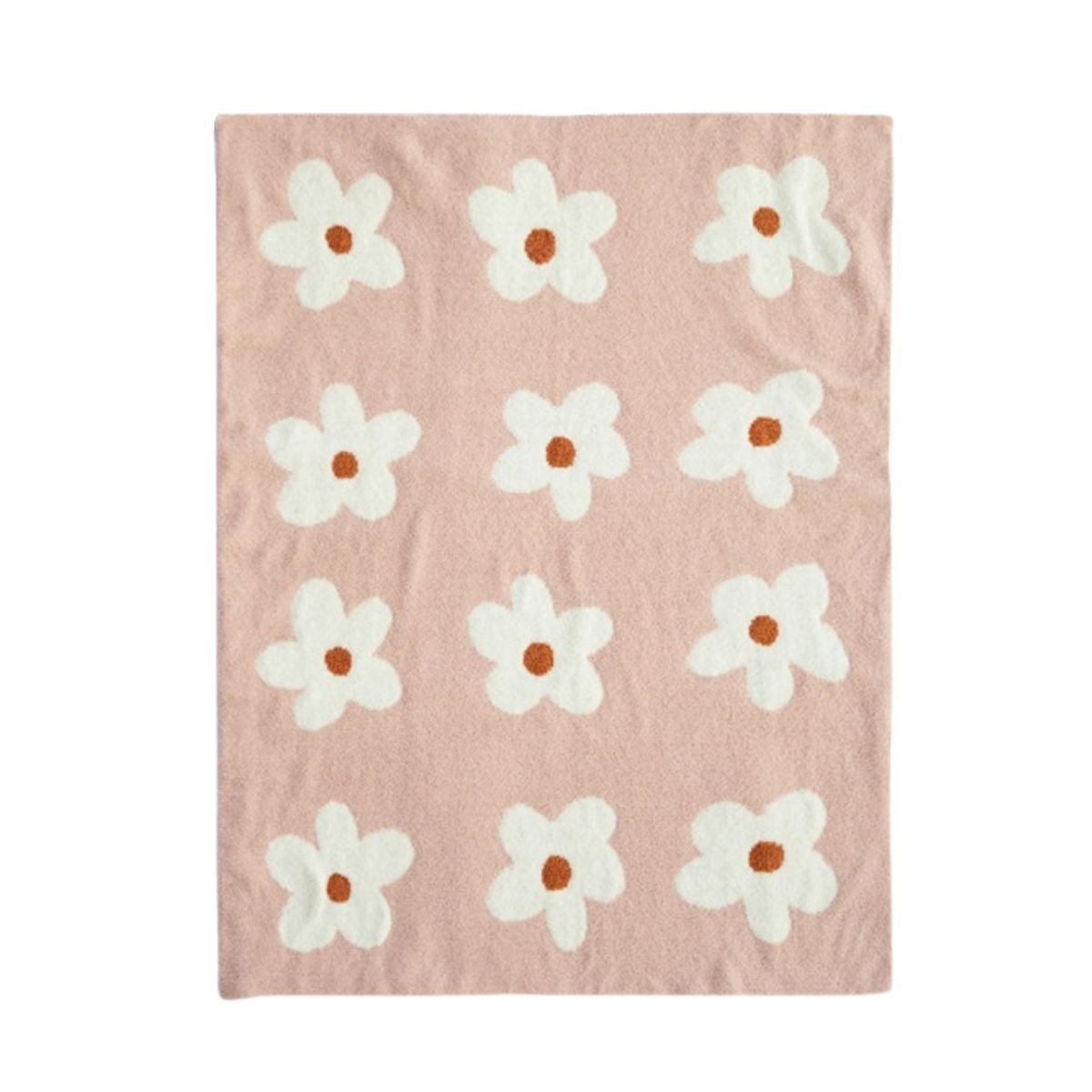 花柄ブランケット フェザーニット Irodori Flower イロドリフラワー ピンク / グリーン