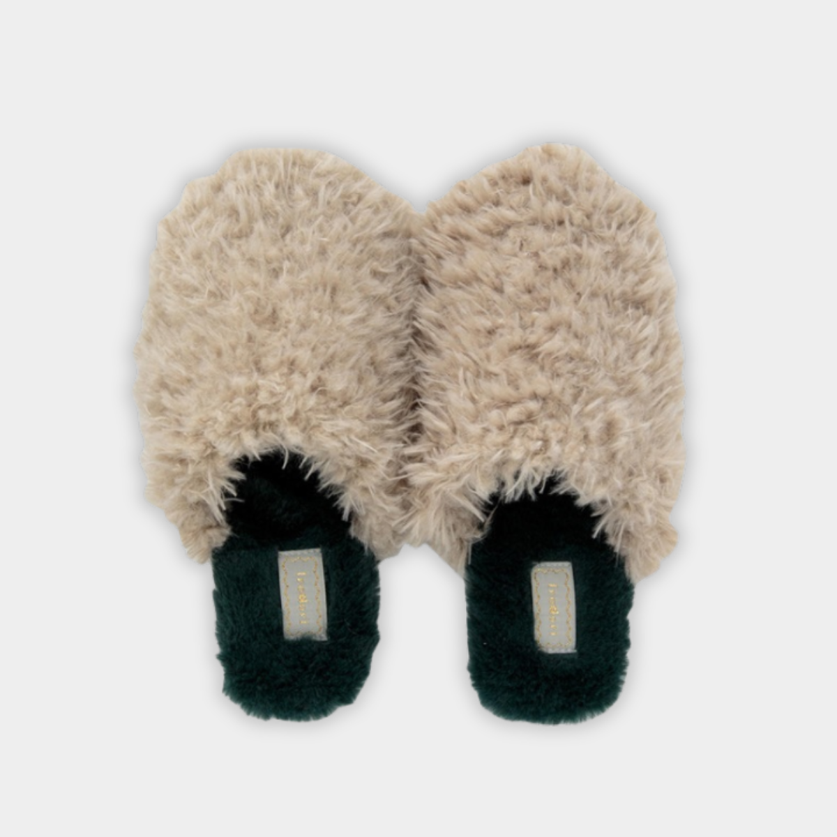 スリッパ もこもこ ファー素材 Irodori Flower イロドリフラワー ピンク / グリーン